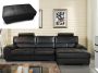 LINEA SOFA Hoekbank en poef van leer METROPOLITAN II zwart hoek rechts L 275 cm x H 94 cm x D 152 cm - Thumbnail 2