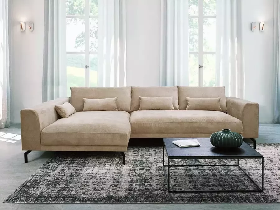 Vente-unique Hoekbank ESOPE Stof Beige Hoek links L 313 cm x H 80 cm x D 171 cm - Foto 3
