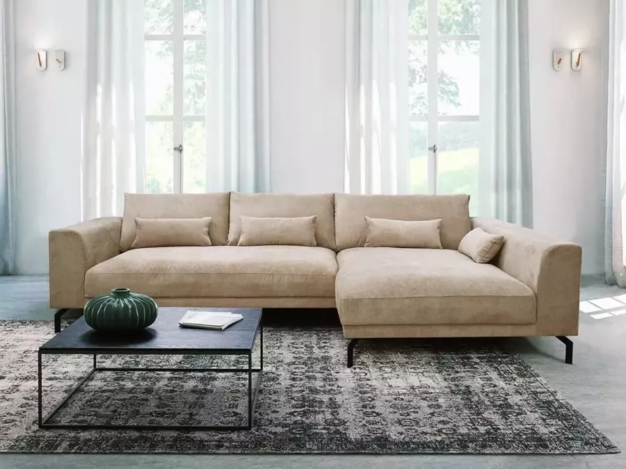 Vente-unique Hoekbank ESOPE Stof Beige Hoek rechts L 313 cm x H 80 cm x D 171 cm - Foto 2