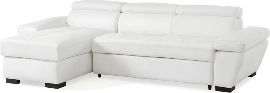 LINEA SOFA Hoekbank JONOVA Leer Wit Hoek links L 256 cm x H 83 cm x D 154 cm - Foto 5