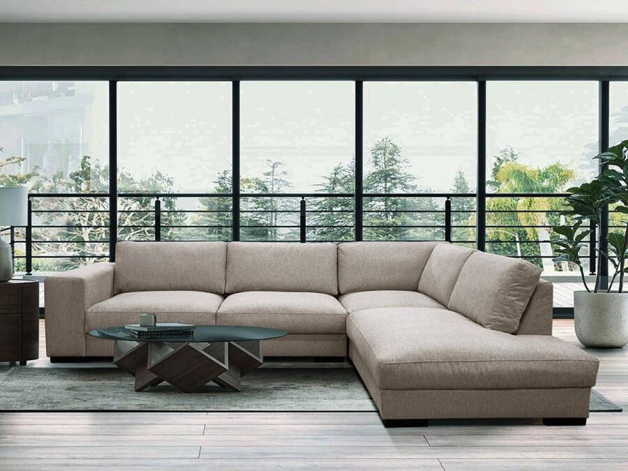 Hoekbank MESETA Stof Beige Hoek rechts L 285 cm x H 85 cm x D 205 cm
