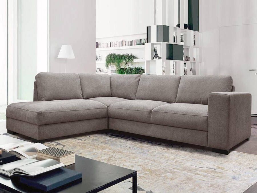 Hoekbank MESETA Stof Grijs Hoek links L 285 cm x H 85 cm x D 205 cm