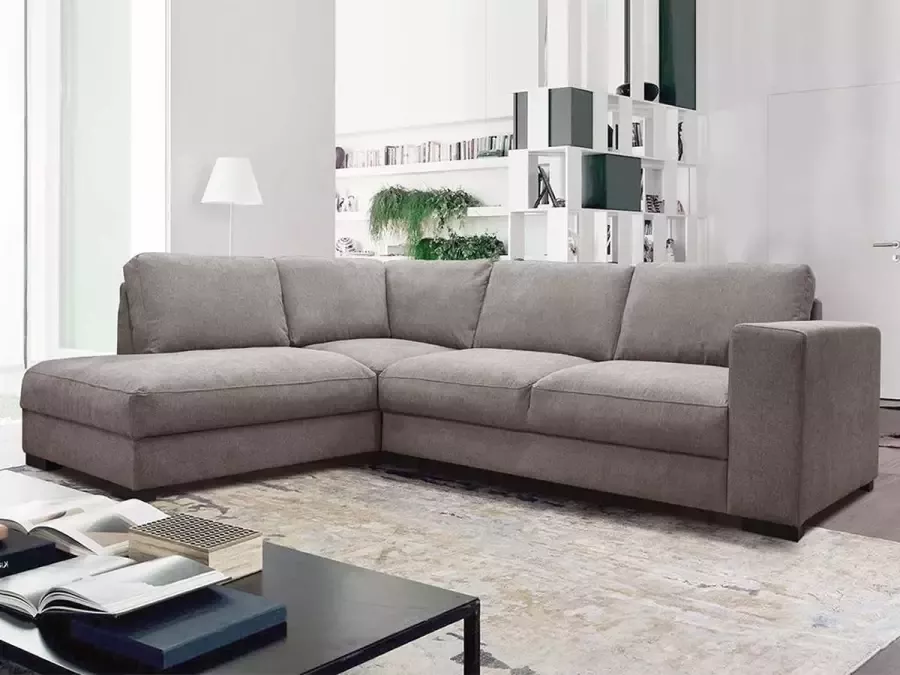 Hoekbank MESETA Stof Grijs Hoek links L 285 cm x H 85 cm x D 205 cm