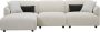 Hoekbank met hoek links van beige stof DAMACA L 287 cm x H 78 cm x D 145 cm - Thumbnail 2