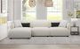 Hoekbank met hoek links van beige stof DAMACA L 287 cm x H 78 cm x D 145 cm - Thumbnail 1