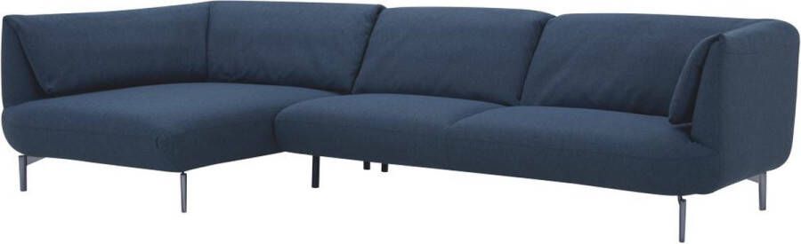 Vente-unique Hoekbank met hoek links van blauwe stof ANGELINA L 255 cm x H 76 cm x D 153 cm - Foto 2