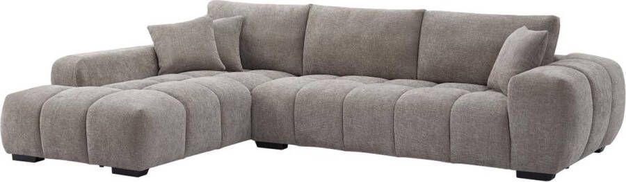 Vente-unique Hoekbank met hoek links van grijze stof BERENIA L 298 cm x H 82 cm x D 207 cm - Foto 2