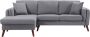 Hoekbank met hoek links van grijze stof TOTORA L 235 cm x H 88 cm x D 158 cm - Thumbnail 1