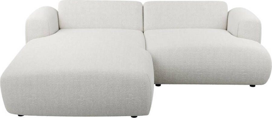 Maison Céphy Hoekbank met hoek links van witte boucléstof POGNI van L 266 cm x H 71 cm x D 160 cm - Foto 2