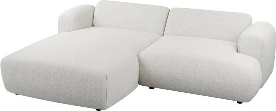 Maison Céphy Hoekbank met hoek links van witte boucléstof POGNI van L 266 cm x H 71 cm x D 160 cm - Foto 3