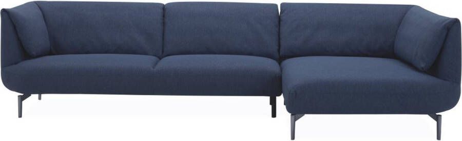 Vente-unique Hoekbank met hoek rechts van blauwe stof ANGELINA L 255 cm x H 76 cm x D 153 cm - Foto 4