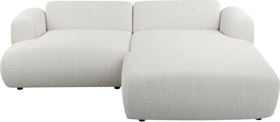 Maison Céphy Hoekbank met hoek rechts van witte boucléstof POGNI van L 266 cm x H 71 cm x D 160 cm - Foto 4