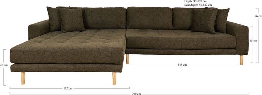 House Collection Hoekbank Milo Lounge Sofa Links Olijf Groen