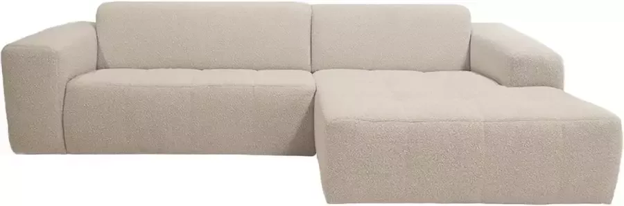 Hoekbank van bouclé stof Beige Hoek rechts SESTOLA L 286 cm x H 76 cm x D 160 cm