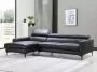 LINEA SOFA Hoekbank van buffelleer FLORENCE Zwart Linkse hoek L 253 cm x H 92 cm x D 173 cm - Thumbnail 3