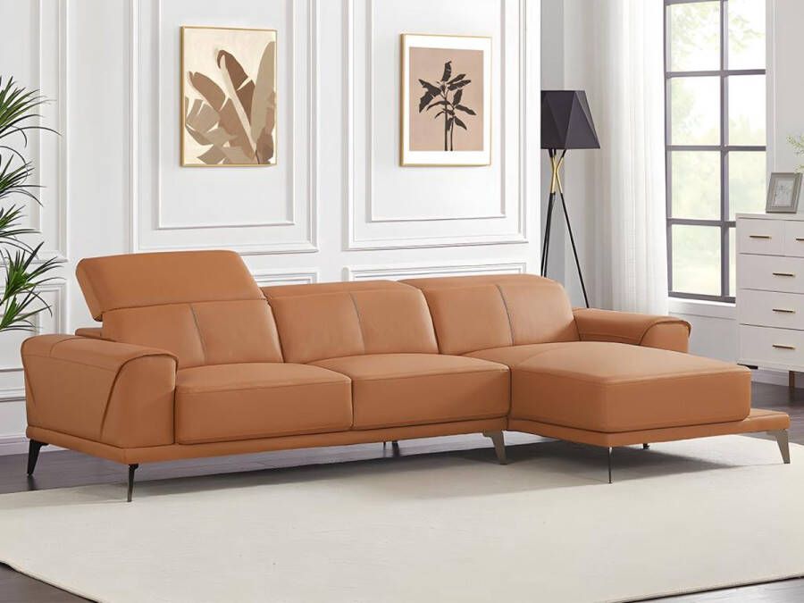 Vente-unique Hoekbank van buffelleer Hoek rechts ANDOR L 279 cm x H 95 cm x D 170 cm - Foto 4