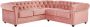 Hoekbank van fluweel CHESTERFIELD pastel roze L 220 cm x H 74 cm x D 220 cm - Thumbnail 2