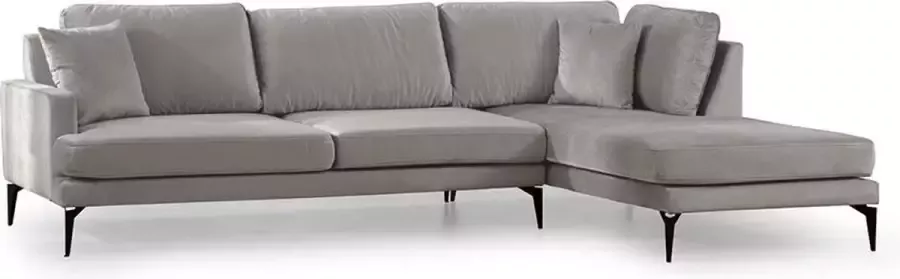 Hoekbank van fluweel Taupe Hoek rechts CORENTIN L 283 cm x H 88 cm x D 180 cm