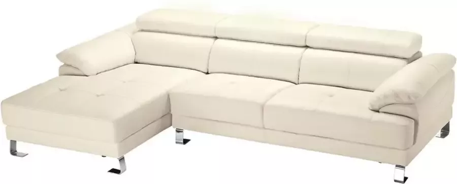 LINEA SOFA Hoekbank van leer EXCELSIOR II ivoor hoek links L 265 cm x H 74 cm x D 165 cm - Foto 3