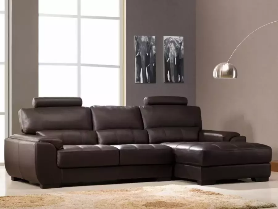 LINEA SOFA Hoekbank van leer METROPOLITAN II bruin hoek rechts L 275 cm x H 94 cm x D 152 cm - Foto 4