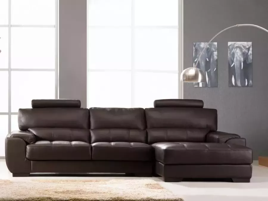 LINEA SOFA Hoekbank van leer METROPOLITAN II bruin hoek rechts L 275 cm x H 94 cm x D 152 cm