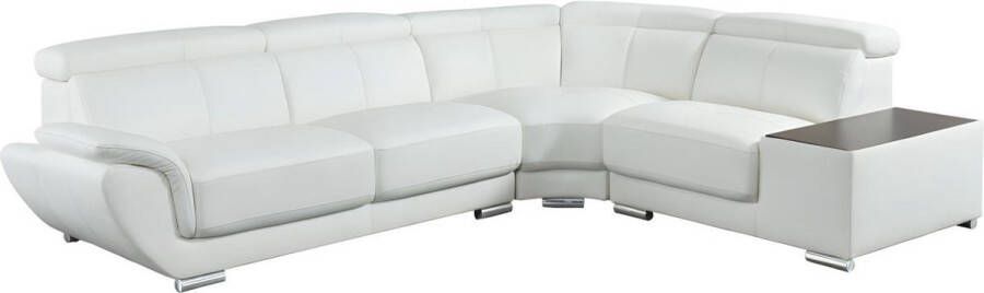 LINEA SOFA Hoekbank van leer NAHIA Wit Hoek rechts L 306 cm x H 78 cm x D 240 cm - Foto 2