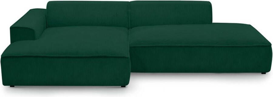 Vente-unique Hoekbank van ribfluweel – Linkse hoek – Dennengroen – NEPIRI L 300 cm x H 70 cm x D 155 cm - Foto 2