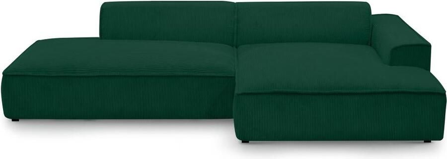 Vente-unique Hoekbank van ribfluweel – Rechtse hoek – Dennengroen – NEPIRI L 300 cm x H 70 cm x D 155 cm - Foto 3