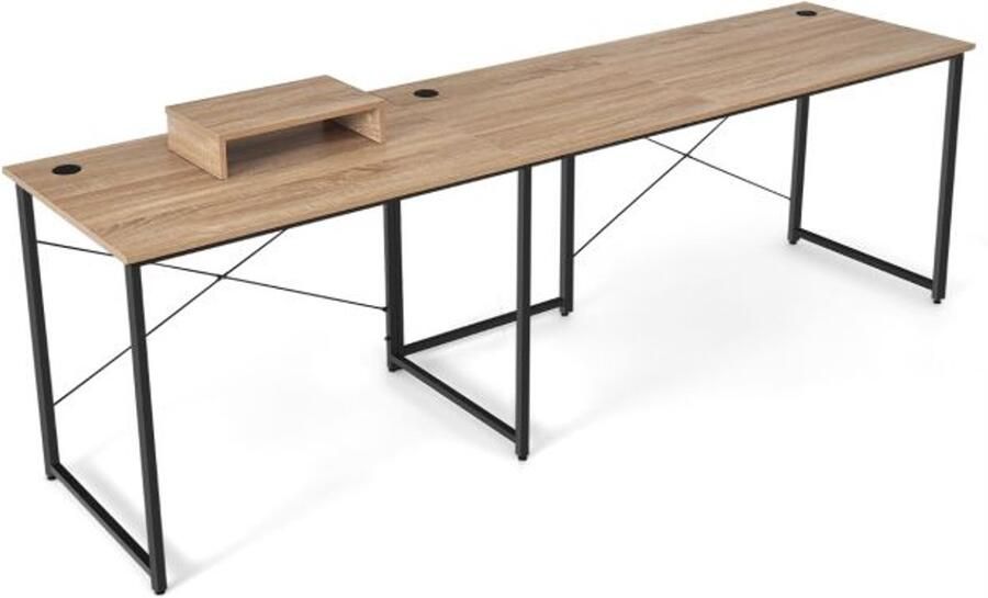 Hoekbureau 150x150 cm Verstelbaar Grote Bureautafel voor 2 Personen in 5 Kleuren (Grijs Koffie Bruin Natuur Zwart)