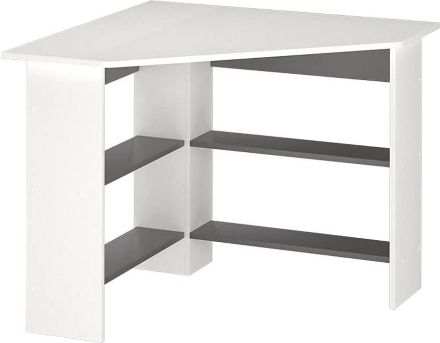 Hoekbureau 90 x 90 cm in Wit Antraciet Ruimtebesparend en Ergonomisch