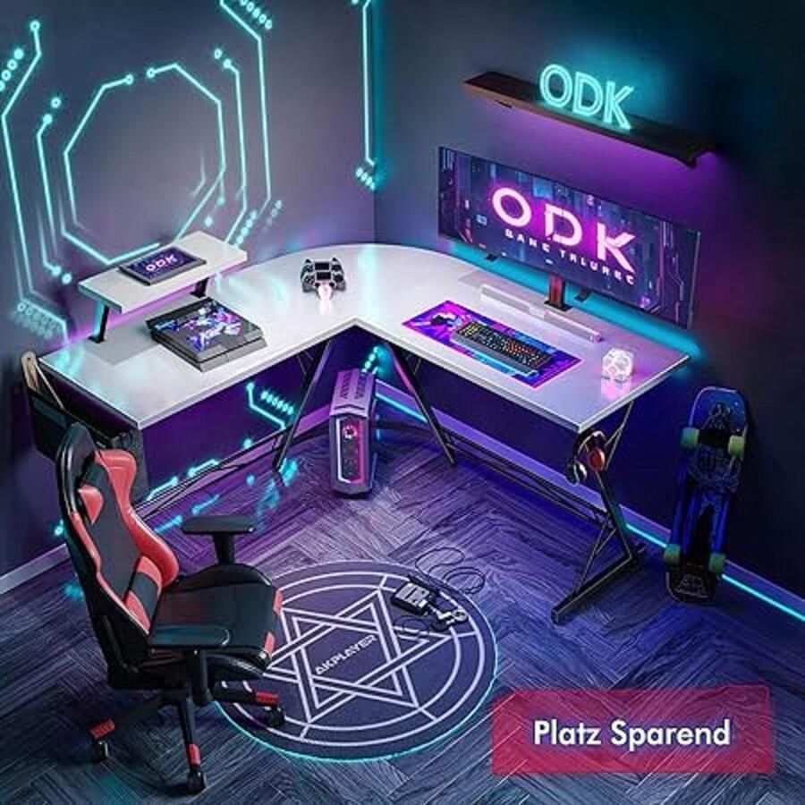 Hoekbureau Gaming Bureautafel met Monitorplank 127 x 127 cm