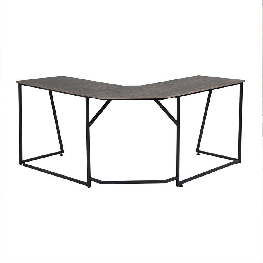 Bureautafel L-vormige computertafel hoekbureau grote gamingtafel ruimtebesparend bruin 140 x 140 x 75 cm modern design