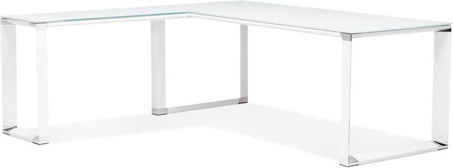 Hoekbureau Hoektafel Wit Glas Modern Design Flexibel 200 cm Werkruimte