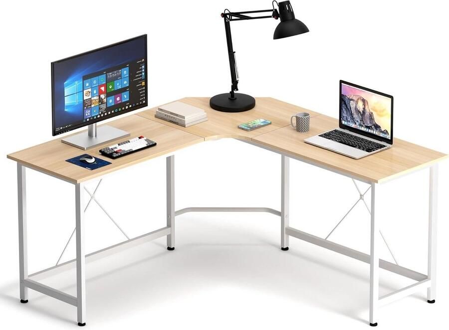 Bureautafel Hoekschrijftafel L-vorm 150 cm gaming-hoektafel computing groot gaming-bureau werktafel kantoortafel thuiskantoor werkstationLD-Z01-MO-SH