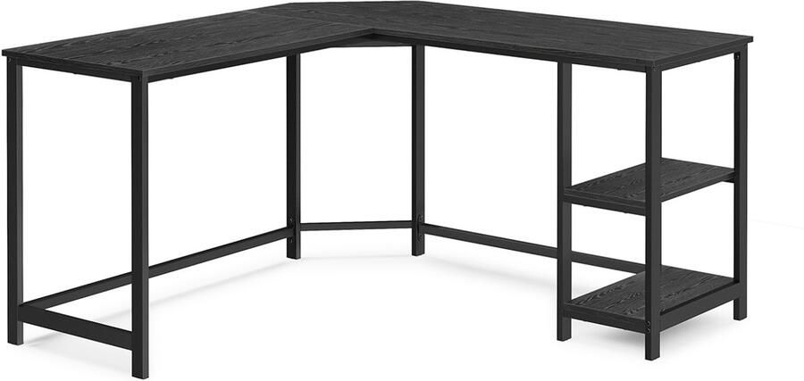 MAZAZU Hoekbureau Computerbureau Zwart L-vormig 138 x 138 x 76 cm