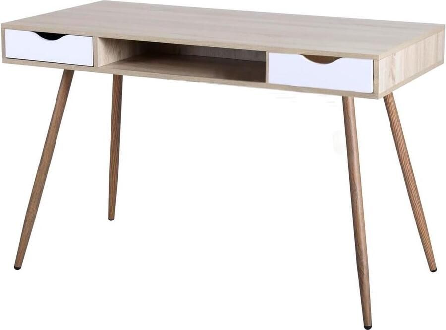 Hoekbureau Opslag Laden Scandinavisch Eiken Thuiswerkplek 120x58x77 cm Hoekbureau