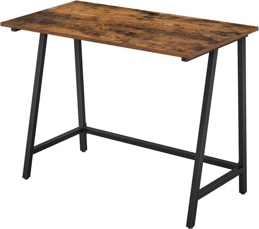 Hoekbureau Ruimtebesparend Vintage bruin-zwart met Computer Bureau 100x50x75 cm LWD40X Hoekbureau