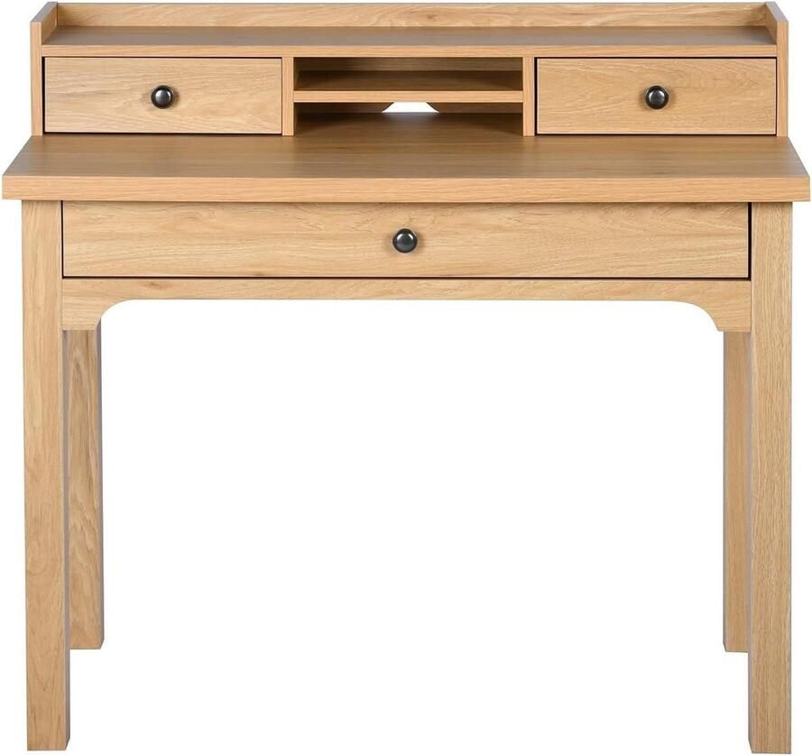 Hoekbureau Scandinavisch Moderne Stijl Laptopbureau Eiken MDF Opberghouder 100x50x90 cm Hoekbureau