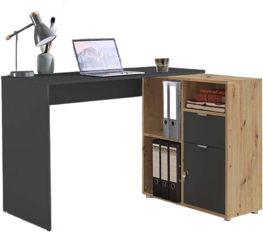 Hoekbureau voor Thuiswerkplek Modern Design met Opbergmogelijkheden