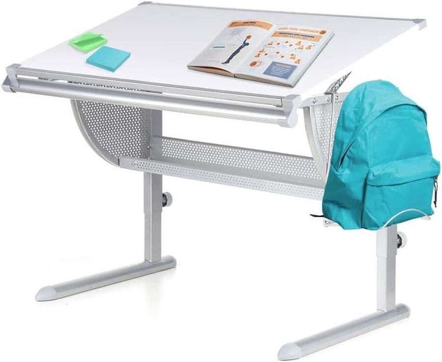 Hoekbureau Wit Zilver 705100 56-80 x 80 x 50 cm Hoekbureau