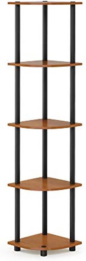 Hoekdisplay Multifunctionele Boekenkast met Ronde Buis Licht Kersenhout