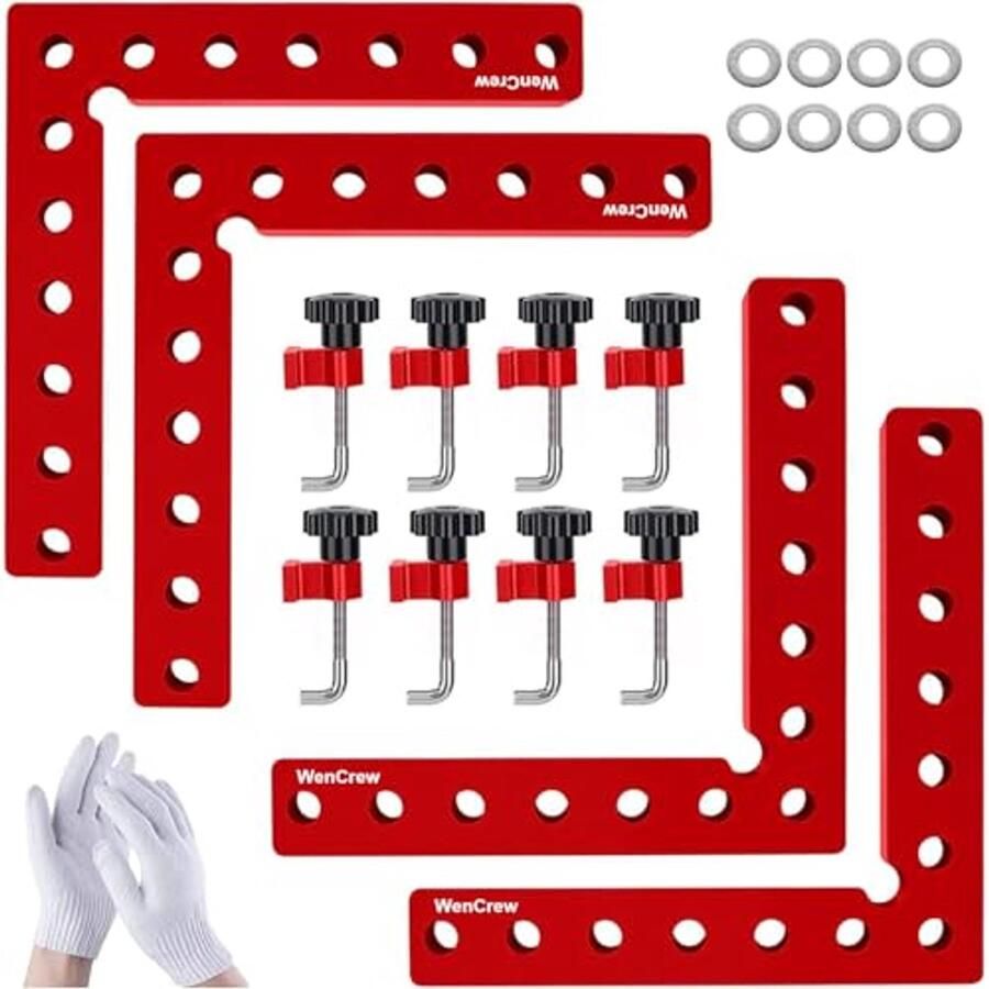 Hoekklemmen voor houtbewerking 4-pack haakse klemmen 90 graden 5 inch aluminium voor doe-het-zelfprojecten