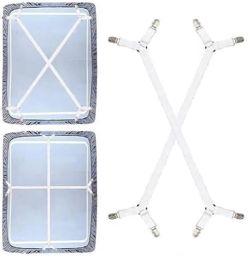 Hoeklakenclips Verstelbare elastische bevestigingsmiddelen voor beddengoed