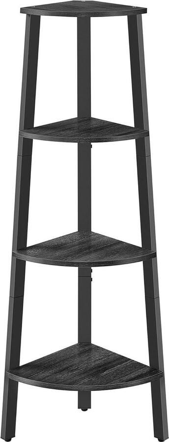 Hoekplank 4-laags boekenkast industrieel ontwerp 1 stuk antracietgrijs staal