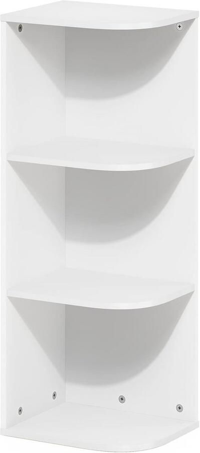 Hoekplank Boekenkast 3-Tier Wit