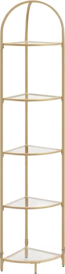Hoekplank Boekenkast Modern Design Gouden Frame Met Glazen Planken