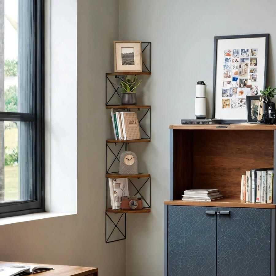 Hoekplank boekenkast zigzag-design 5 niveaus