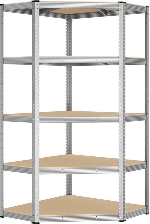 Rootz Living Rootz Hoekplank Gegalvaniseerd staal MDF Hoge boekenkast 90cm x 90cm x 180cm