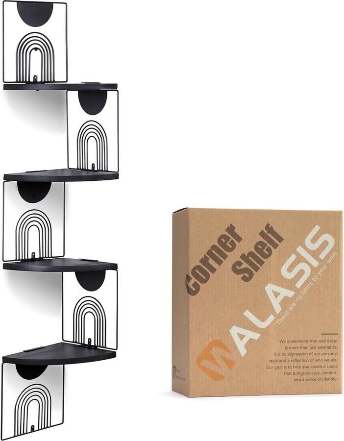 Hoekplank Hangende Zwarte Wandplank Hoek Houten Hoekplanken Kleine Hoek Wandplank Moderne Houten Hoekplank voor Keuken Badkamer Kinderkamer Woonkamer