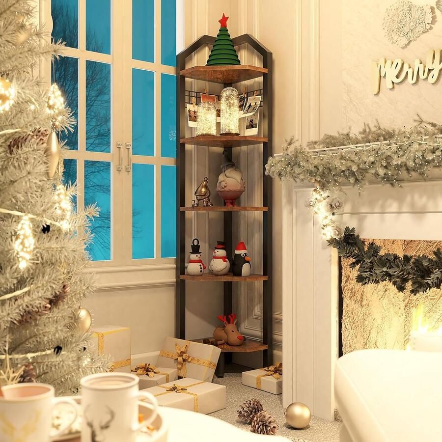 Hoekplank met 5 niveaus opbergplank multifunctionele boekenplank